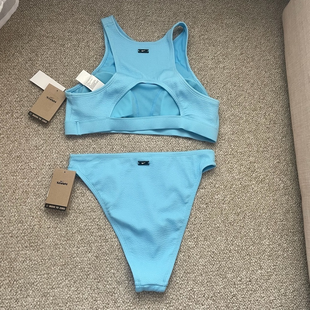 Nike Women’s Swim 2 Piece Light Blue Bikini Matching Swim Set Sz L NWT - Picture 6 of 8
